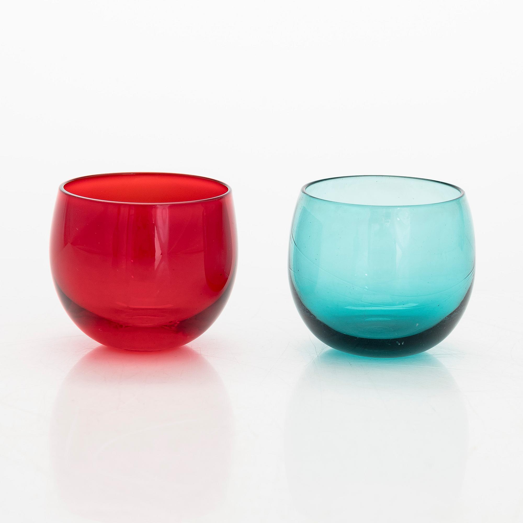 Saara Hopea, karaff, modell 2501 och dricksglas 12 st, modell 2745, Marja", Nuutajärvi Notsjö.