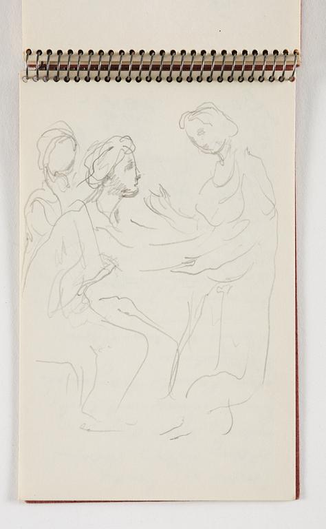 Lotte Laserstein, 10 små skissblock med teckningar.