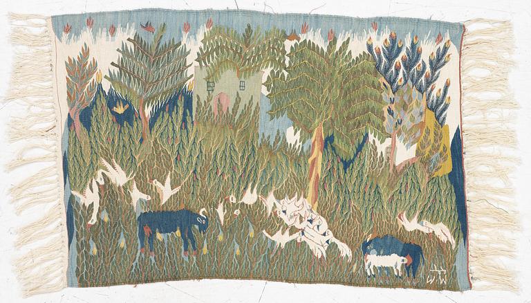 Ramses Wissa Wassef, Vävnad, gobelängteknik, Harania, Egypten, ca 64 x 42 cm.