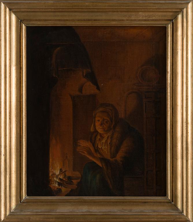 Pehr Hörberg, tillskriven, Gumma vid spisen.