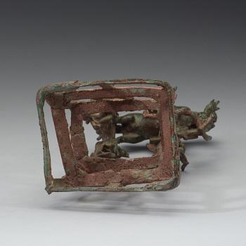 A large bronze equestrian sculpture, Burma, 19th Century.