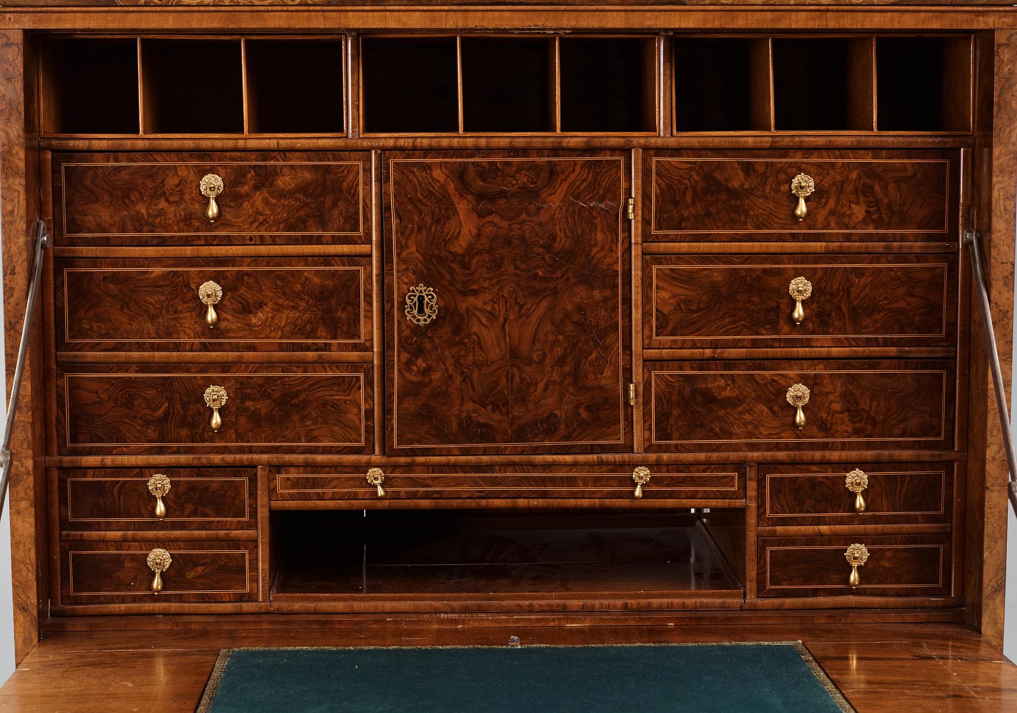 A English William and Mary (Baroque) secretaire.