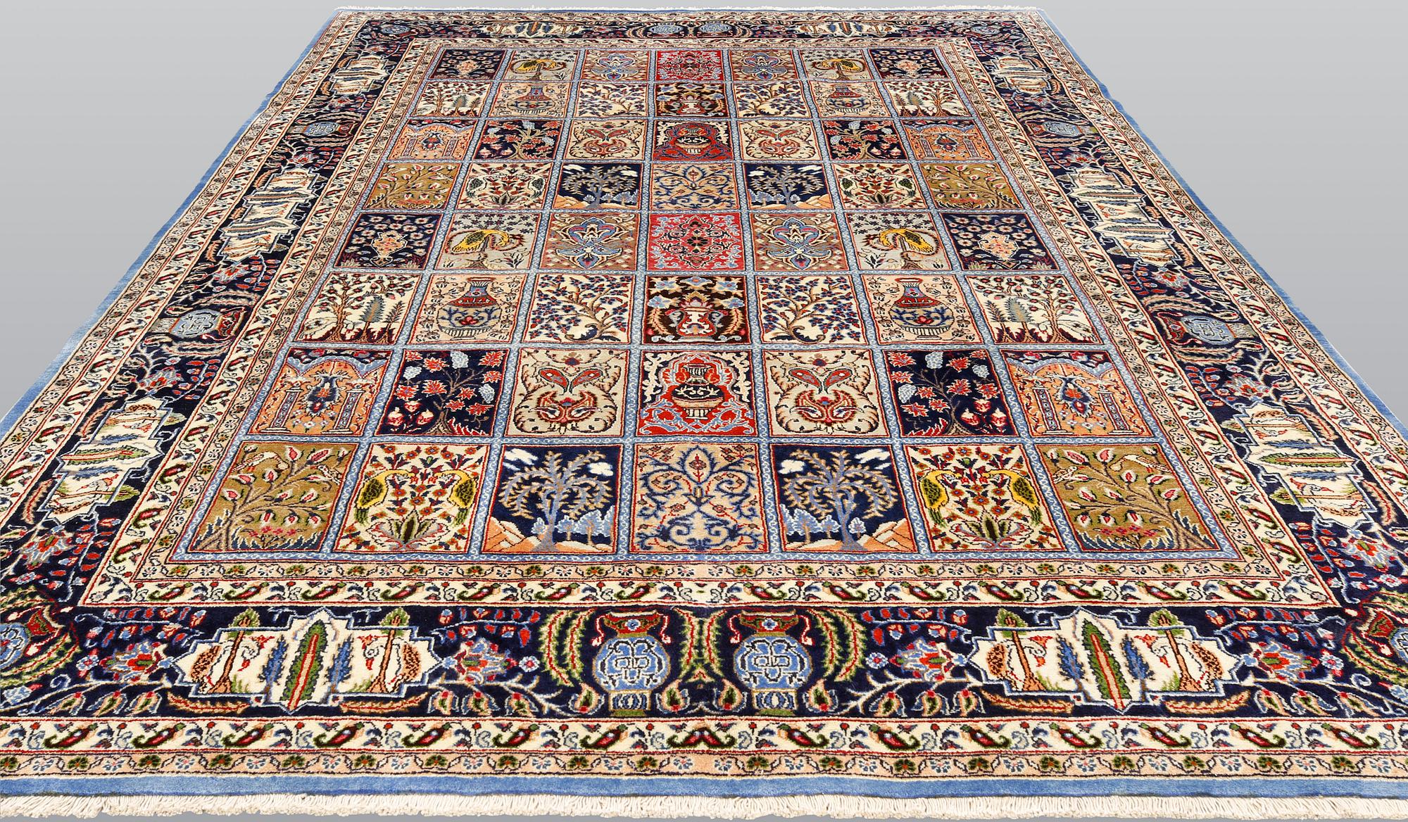 A Figural Sarouk carpet, c. 348 x 240 cm.