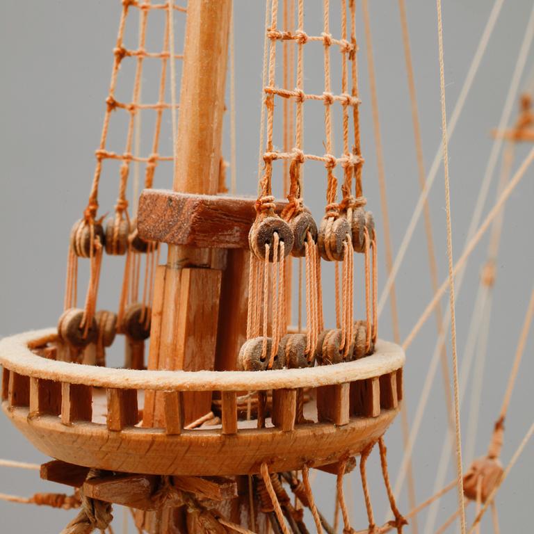 A ship model, possibly of the Regal ship Vasa, second half of the 20th century.