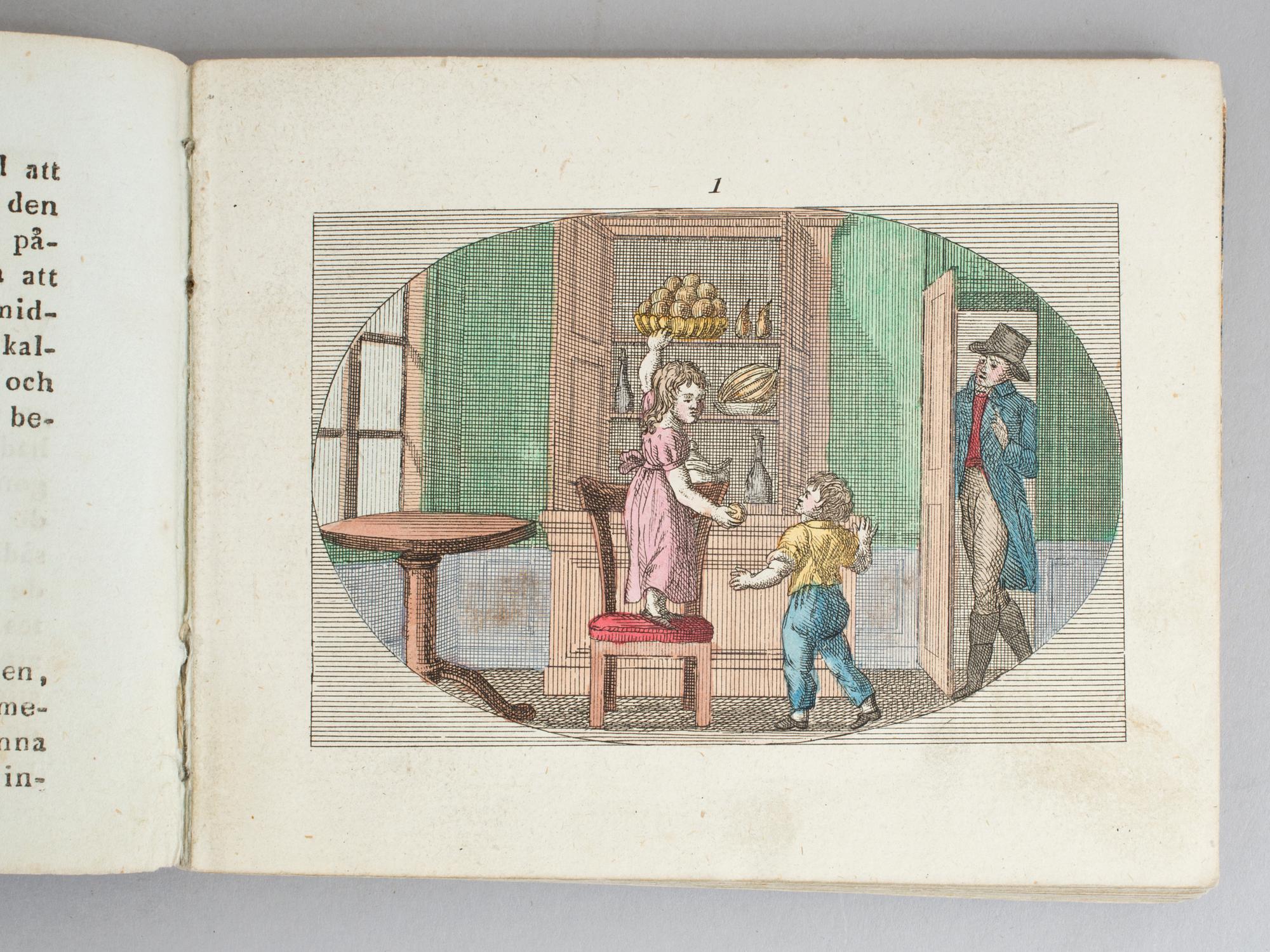 G.A.SILVERSTOLPE, Barnspegeln, med 16 handkolorerade kopparstick, Stockholm 1823.