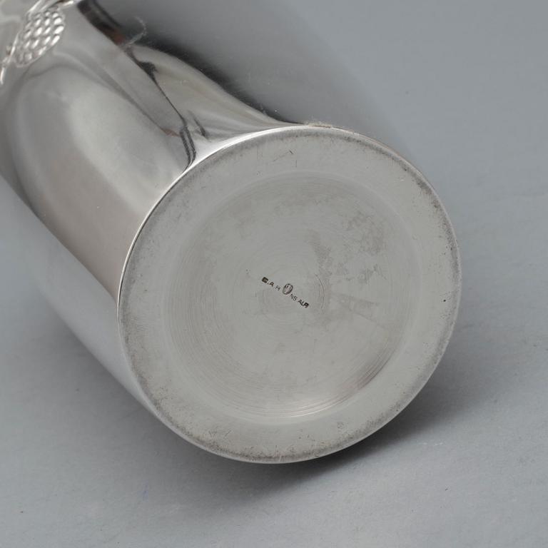 COCKTAILSHAKER samt GLAS, 7 delar, nysilver, GAB.