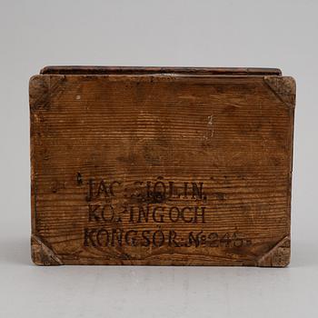 Jacob Siölin, an alder root box, Köping and Kungsör, signed and numbered No 245.