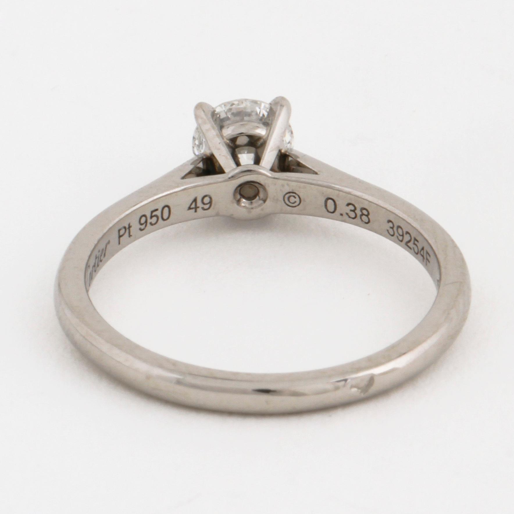 A brilliant cut diamond ring by Cartier.