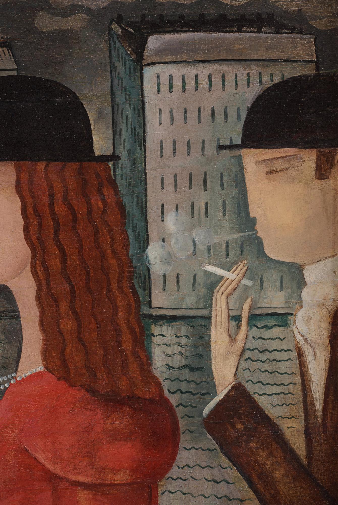 Gösta Nystroem, Three Figures in Hats.