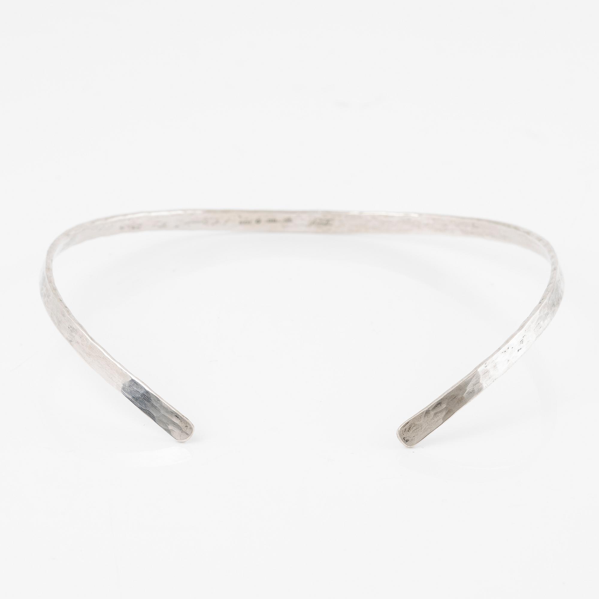 Necklace, silver, steel, Jan Eve Stengård, Gotland.