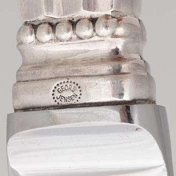Georg Jensen, Knivar, 10 st, sterling silver, modell "Konge/Acorn", design Johan Rodhe, Danmark efter 1945.