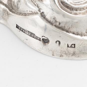 Ljusstakar, ett par, rokokostil, silver, Pehr Fredrik Palmgren, Stockholm, 1851.