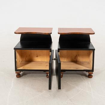 Bedside tables, a pair, 1940s.