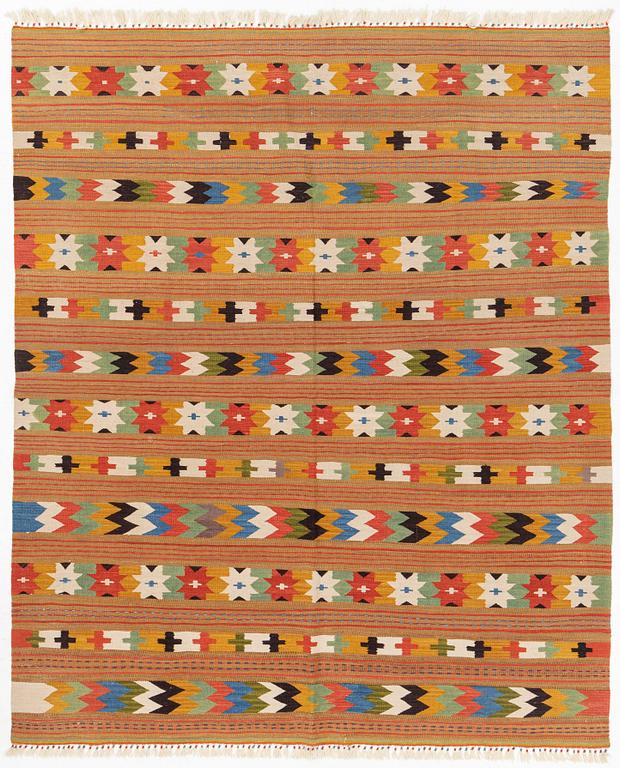 A turkish kilim rug, approximately 225 x 190 cm.