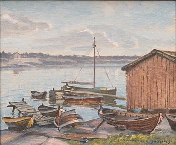 ERIK JUSELIUS, oil on canvas, signed and marked Åland-Brändö and dated -37.