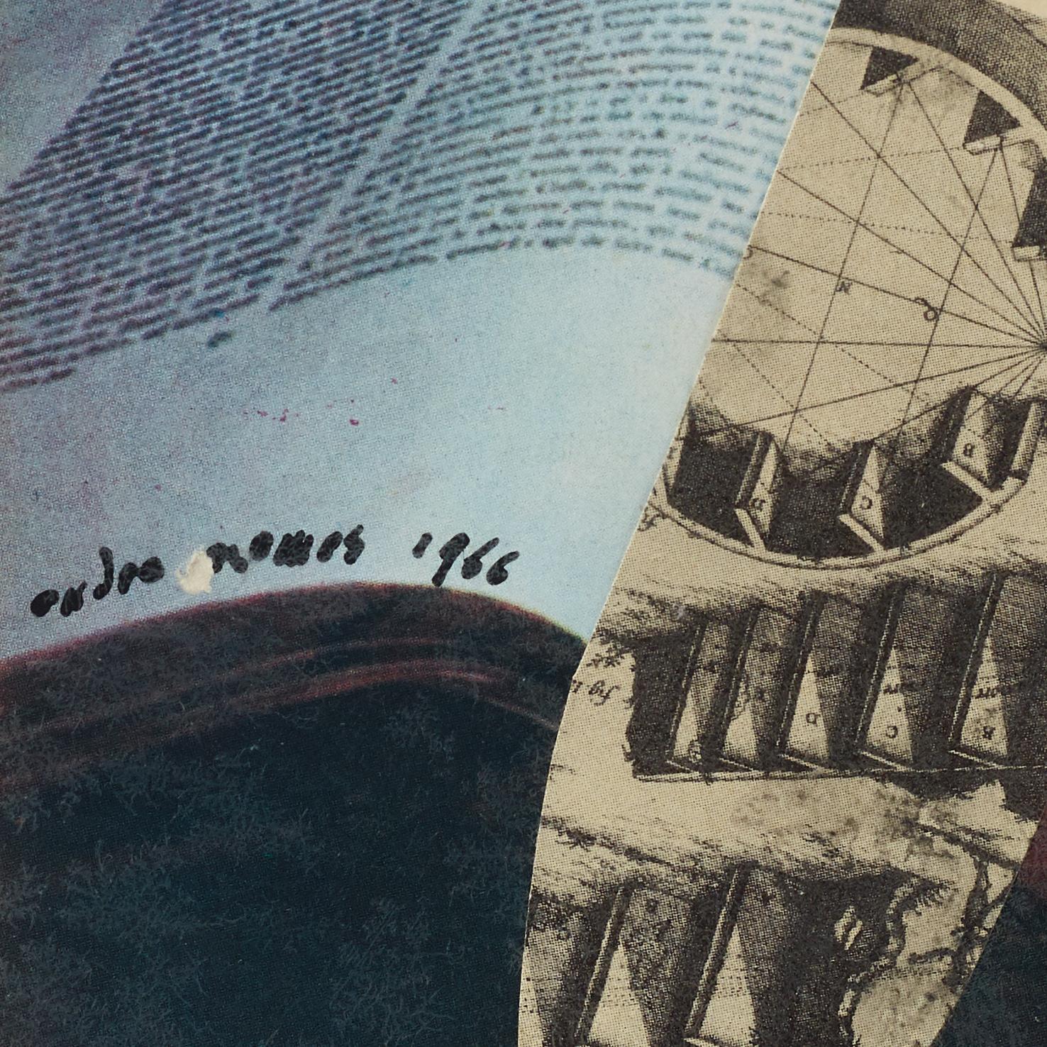 Endre Nemes, collage, signerad och daterad 1966.
