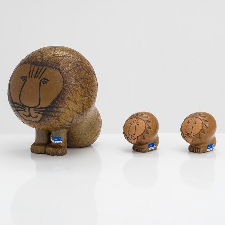 Lisa Larson, a set of three stoneware figurines, Gustavsberg.