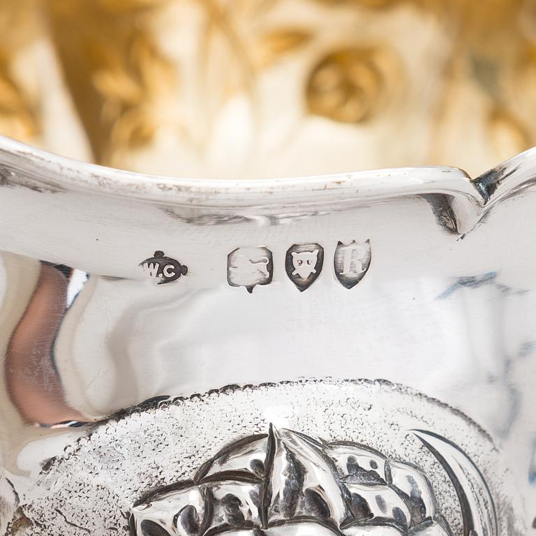 William Comyns & Sons, teekalusto, 3 osaa, sterlinghopeaa, Lontoo 1892.