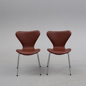 ARNE JACOBSEN, stolar 6 st, "Sjuan", Fritz Hansen.