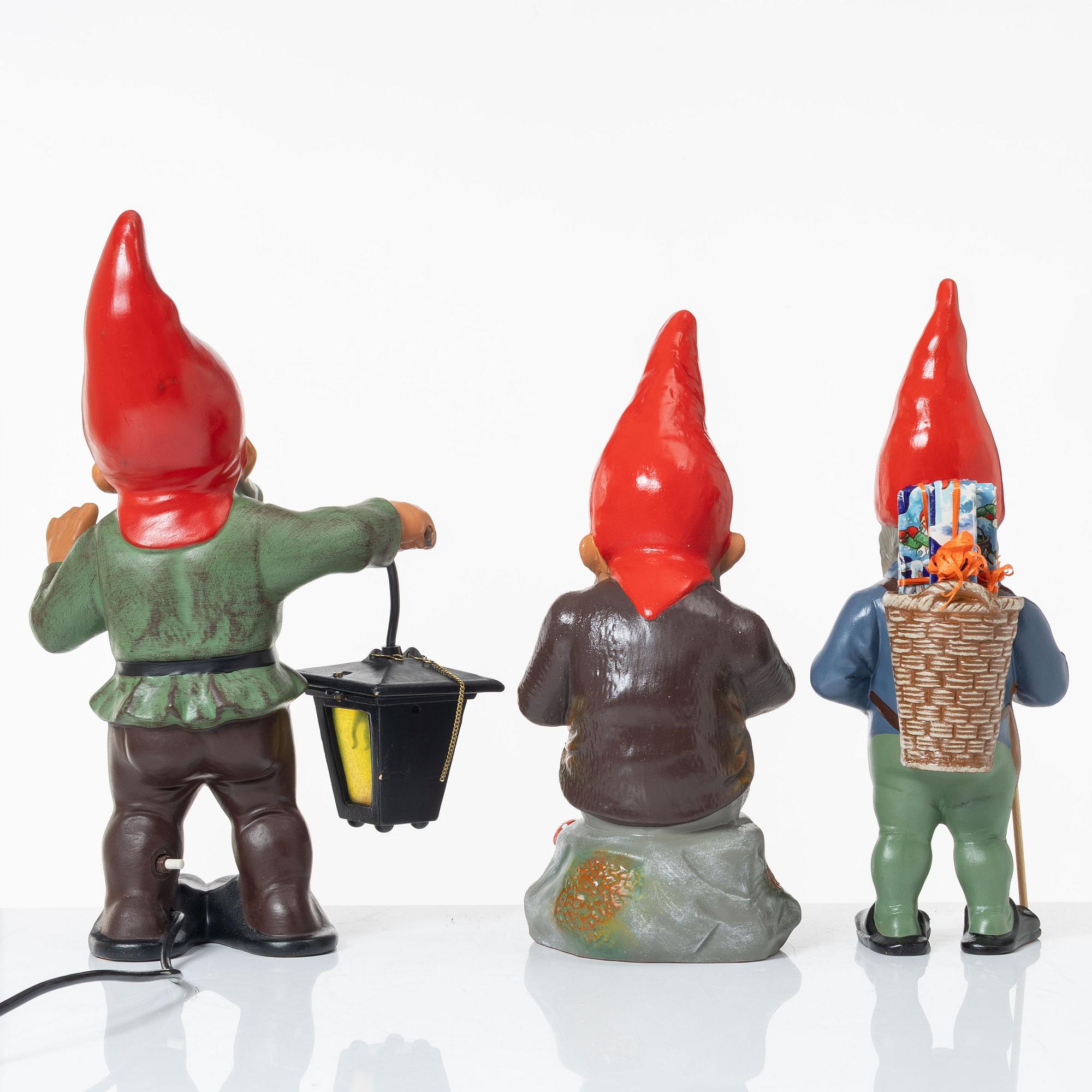 Tomtar, 3 st, Tyskland, 1900-talets mitt/andra hälft.