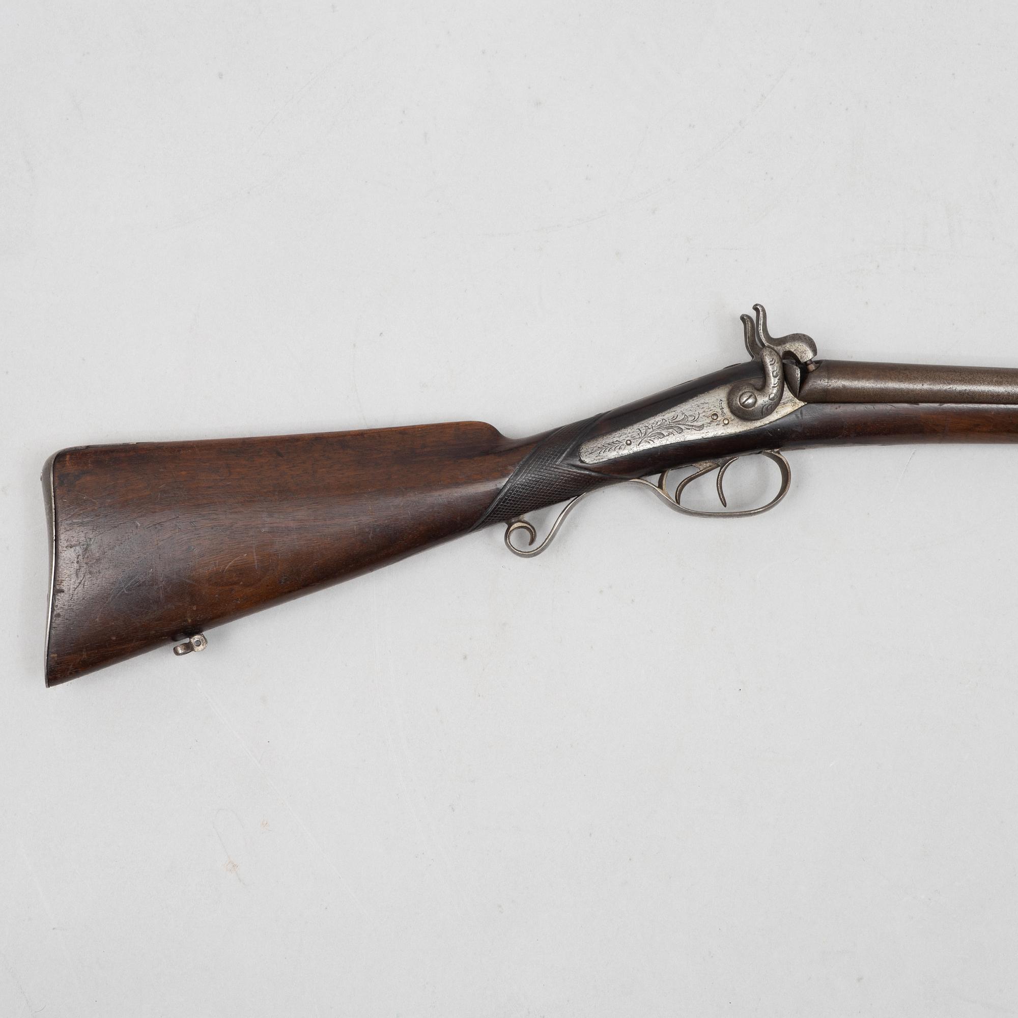 Percussion gun, double-barrelled, signed Arendt a Liège, second half of the 19th century.