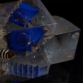 A glass sculpture by Bertil Vallien, for Kosta Boda.