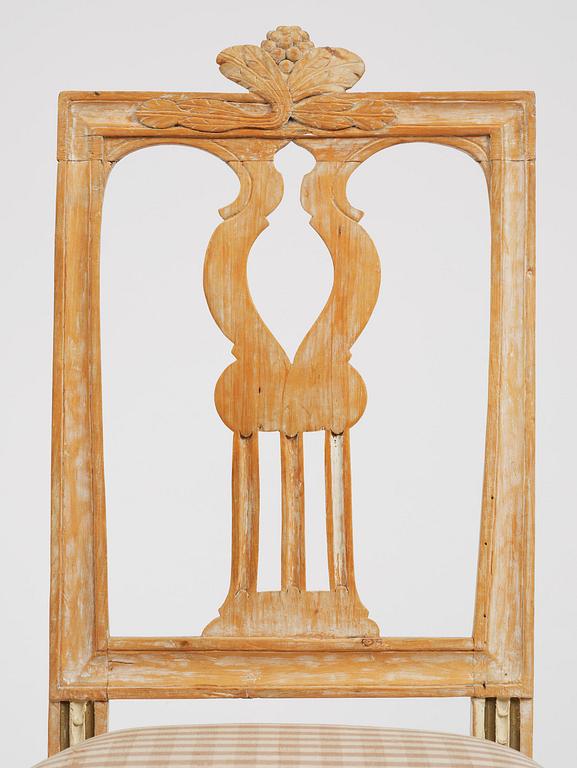 A set of six Gustavian chairs, late 18th century.
