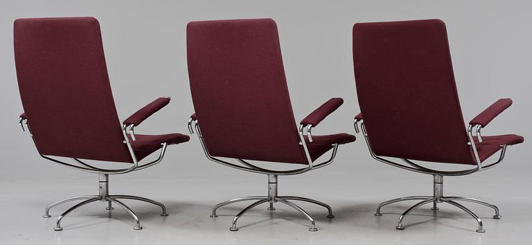 FÅTÖLJER, 3 st,  "SAS Chair Series", Jens Ammundsen för Fritz Hansen, Danmark 1982.