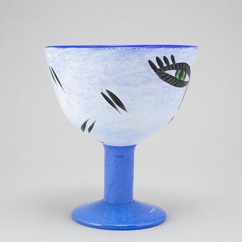 Ulrica Hydman-Vallien, vas, pokal, samt 6 glas, Kosta Boda, signerade.