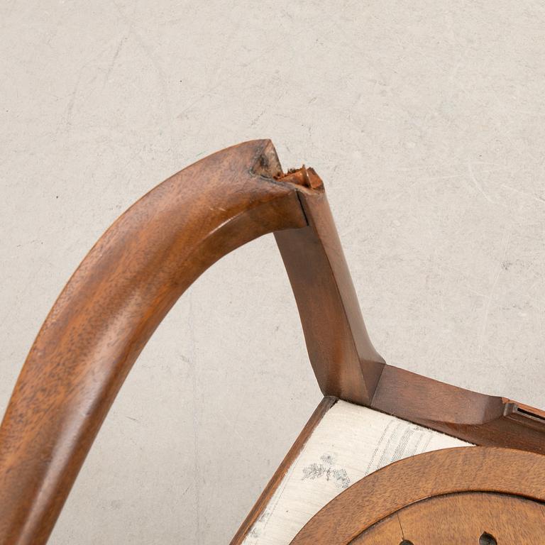 Chairs 10 pcs and armchairs 1 pair Chippendale style England circa 1900.