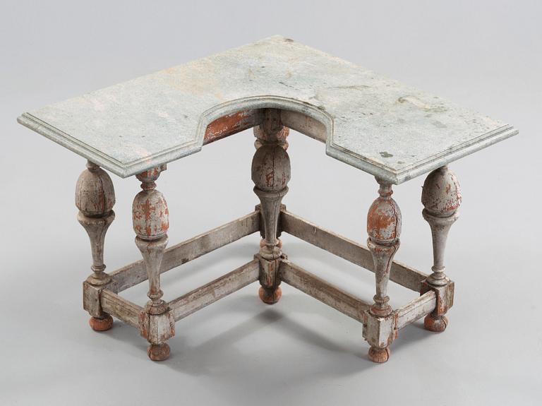 A Swedish Baroque circa 1700 corner table.