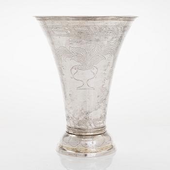 A late 18th-century silver beaker, maker's mark of Abraham Sundström, Västerås, Sweden 1796.