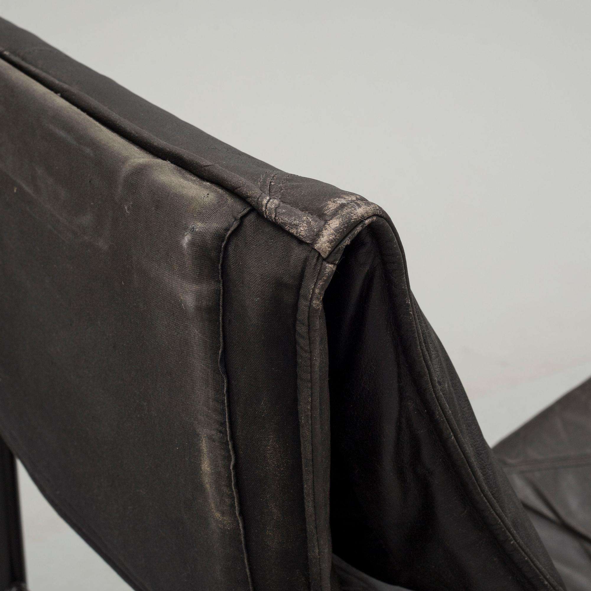 A 1980/90's leather "Skye" lounge chair by tord Björklund for IKEA.