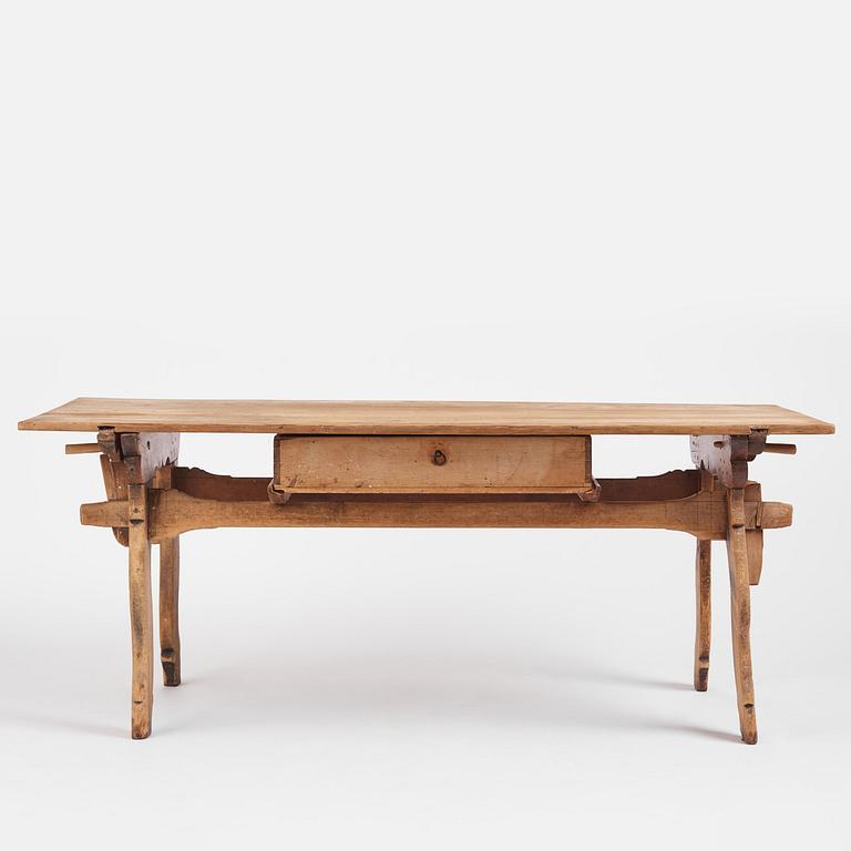 A trestle table from Lima, Dalarna, Sweden, 18th century.