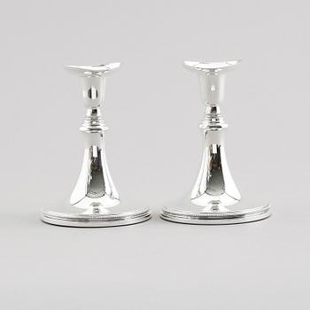 LJUSSTAKAR, 1 par, silver, MGAB, Uppsala 1956.