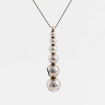 Jacqueline Rabun, pendant with chain, silver, "Cave pendant", Georg Jensen, Denmark.