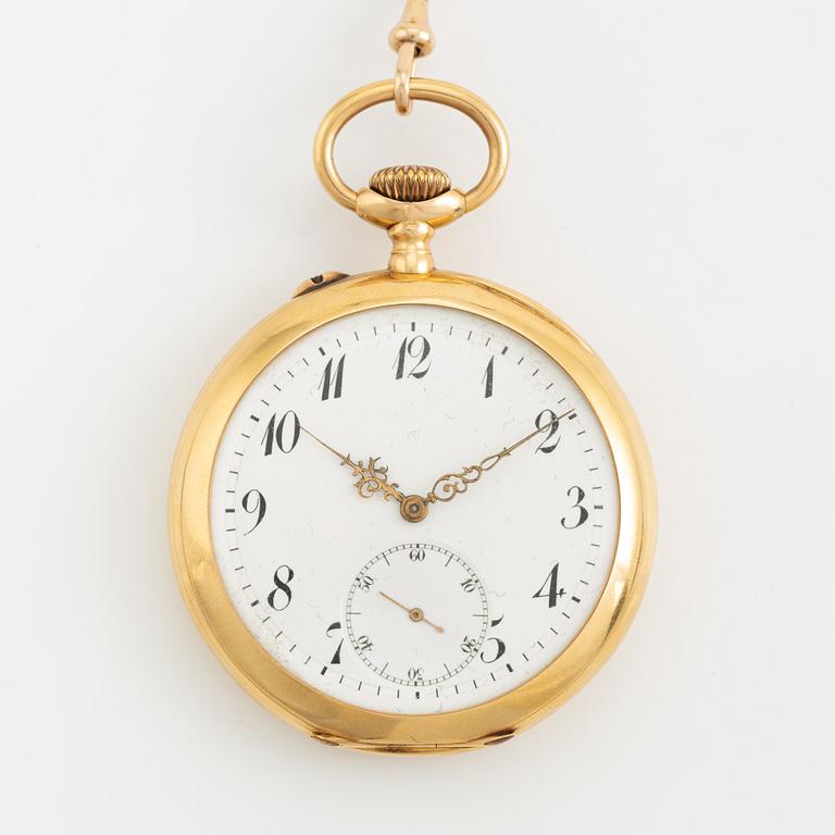 Fickur, 18K guld med kedja, 51 mm.