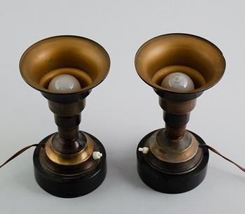 BORDSLAMPOR, 1 par, art déco, 1900-talets första hälft.