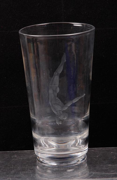 VAS, glas, Vicke Lindstrand, Orrefors, 1930-tal.