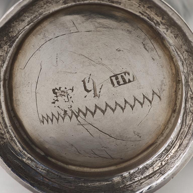 A Swedish 18th century parcel-gilt silver beaker, mark of Henrik Wittkopf, Stockholm 1752.