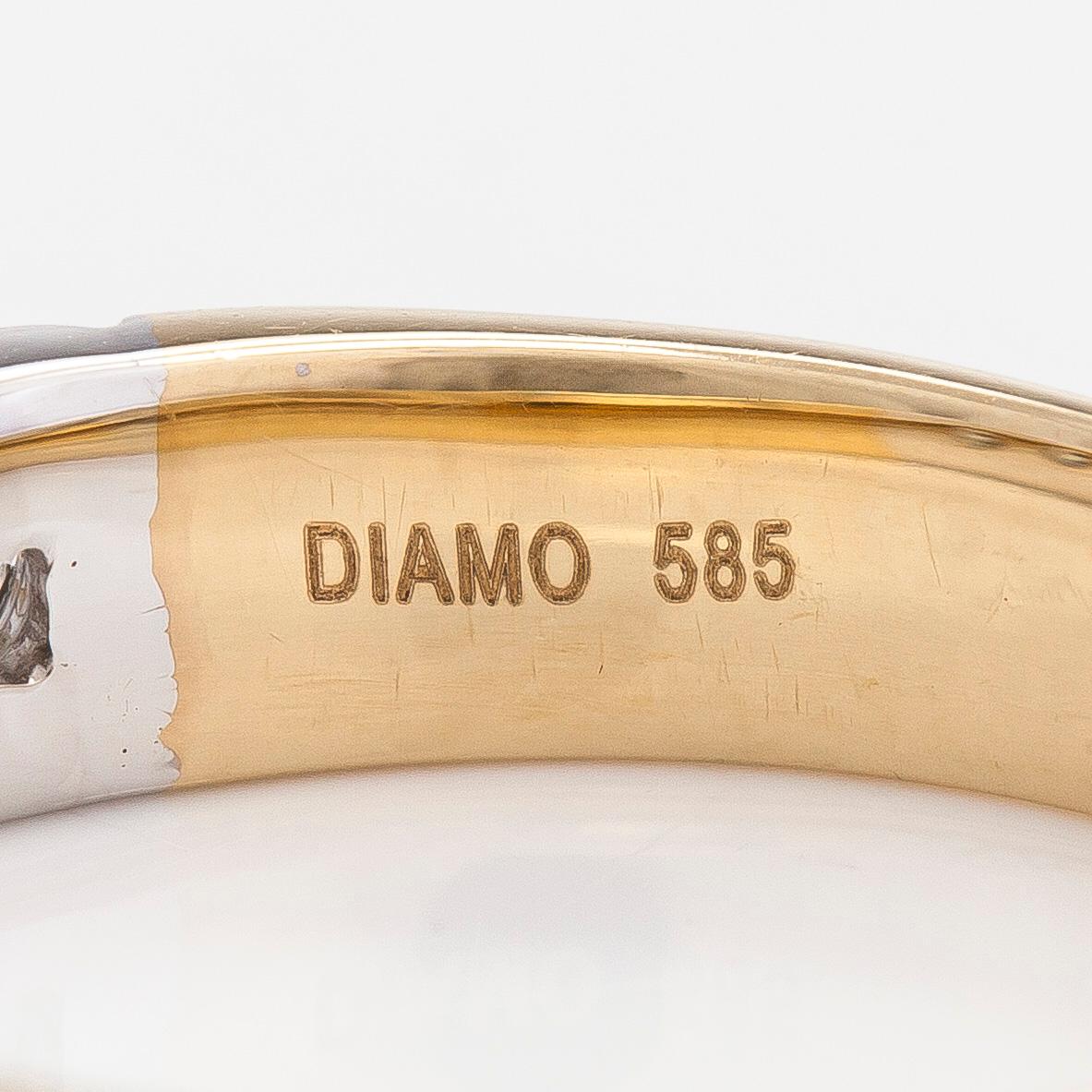 Sormus, 14K kultaa,  briljanttihiottuja timantteja yhteensä noin 0.25 ct.