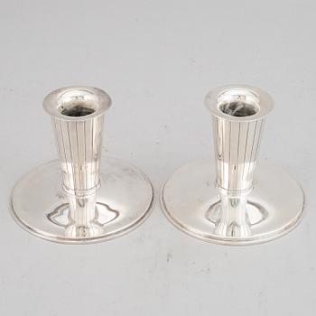 A pair of silver candlesticks, Sven Carlman, CF Carlman, Stockholm 1949.