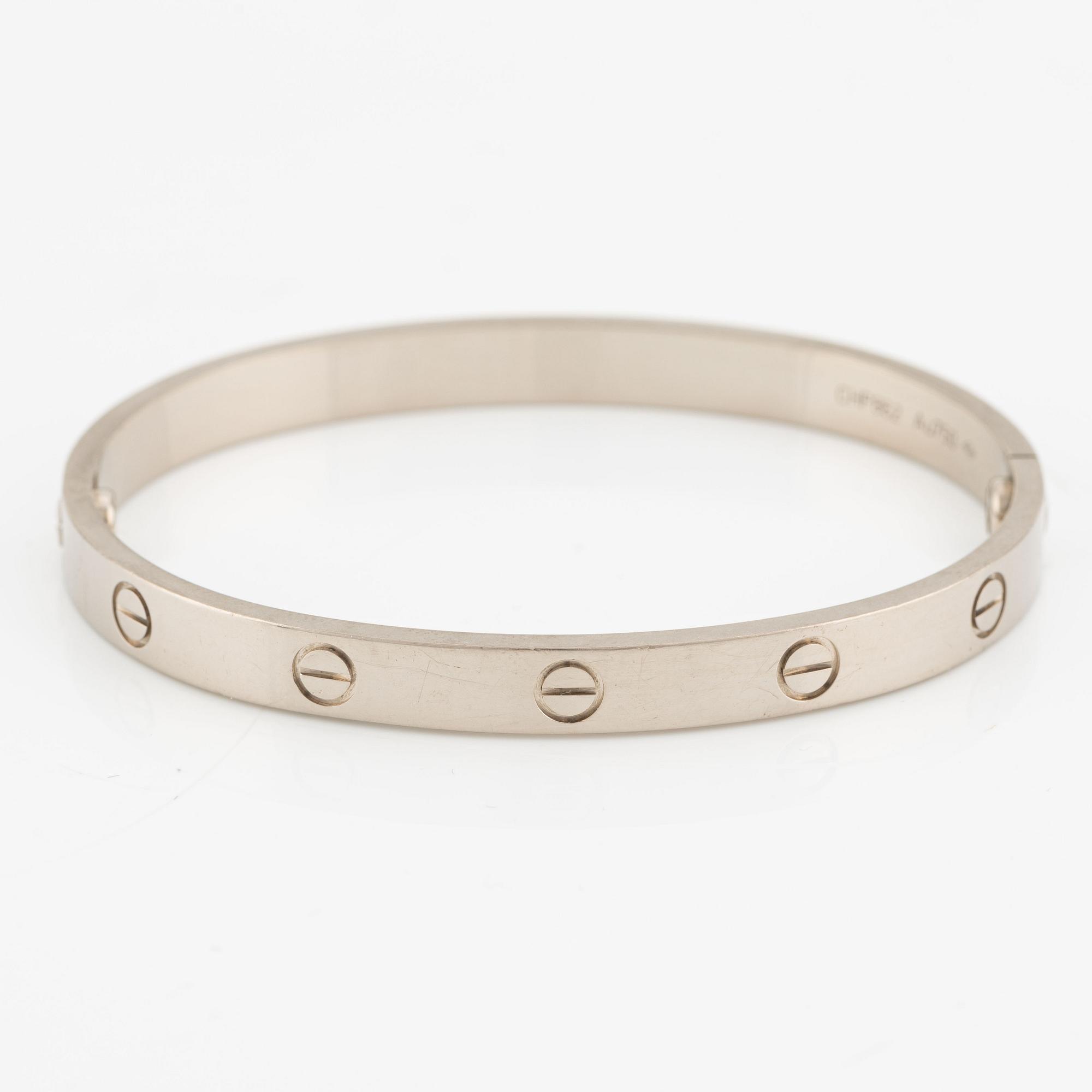 A Cartier "Love" bracelet in 18K white gold.
