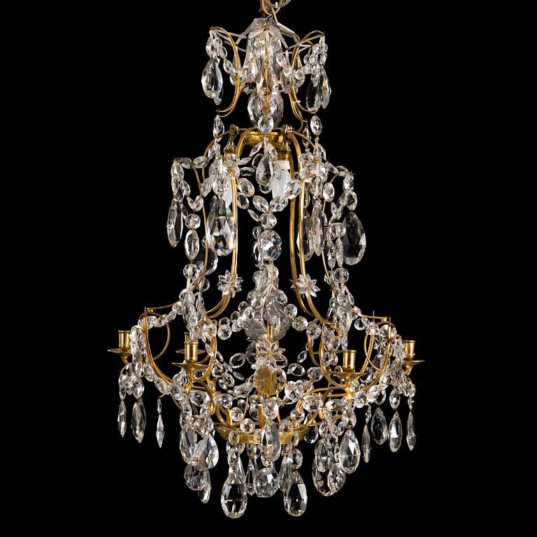 A SWEDISH CHANDELIER BY OLOF WESTERBERG, rokoko, Stockholm 1792.