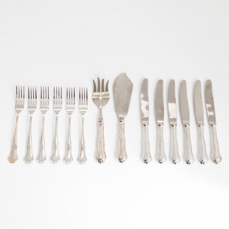 A 28-piece set of 'Chippendale' silver cutlery, Kultakeskus, Hämeenlinna, 1991-1995.