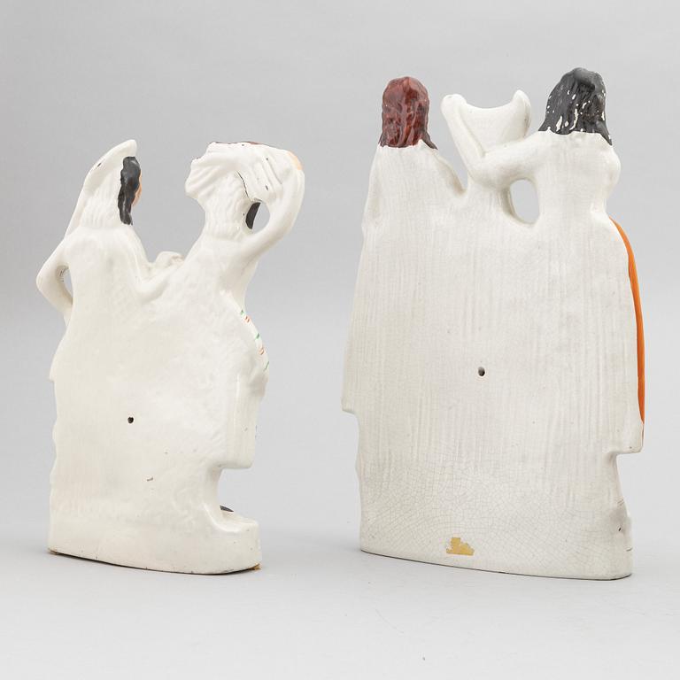 A set of eight English flintware figurines, 20th Century.
