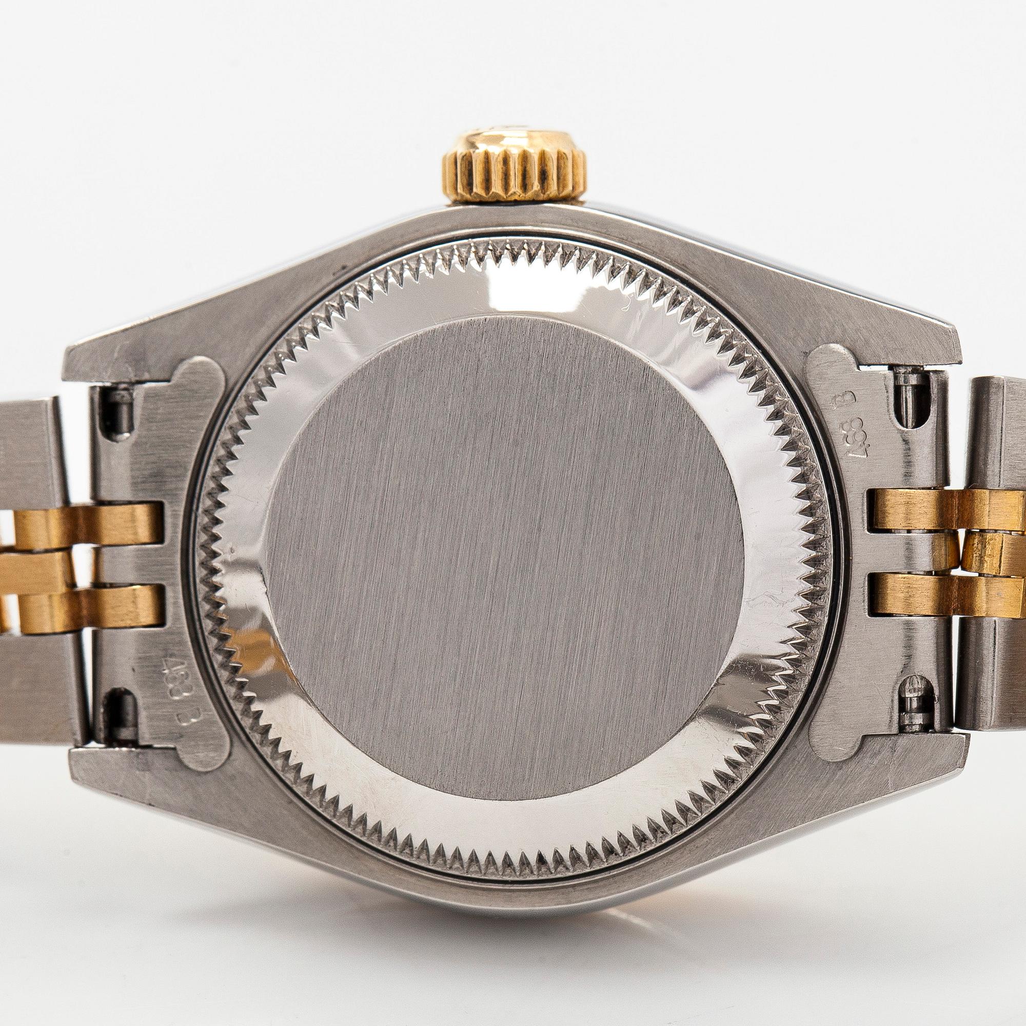 Rolex, Oyster Perpetual Datejust, "Diamond Dial", rannekello, 26 mm.