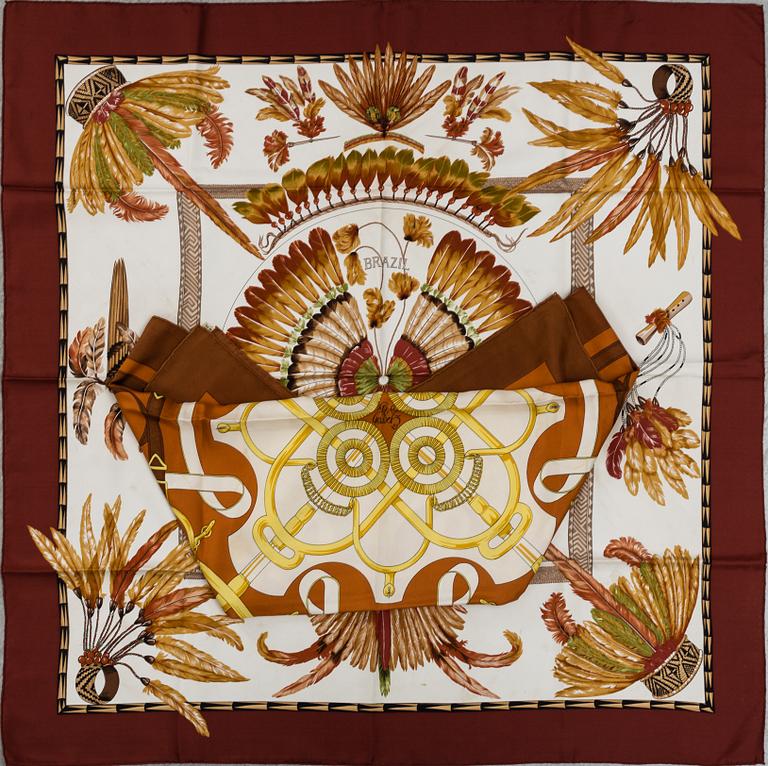 HERMÈS, scarves, 2 st.