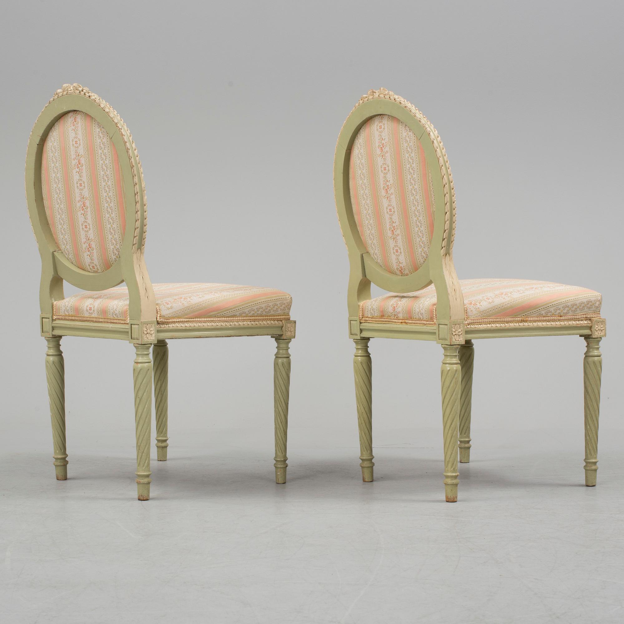 SALONGSGRUPP, 7 delar, gustaviansk stil, 1900-talets början.