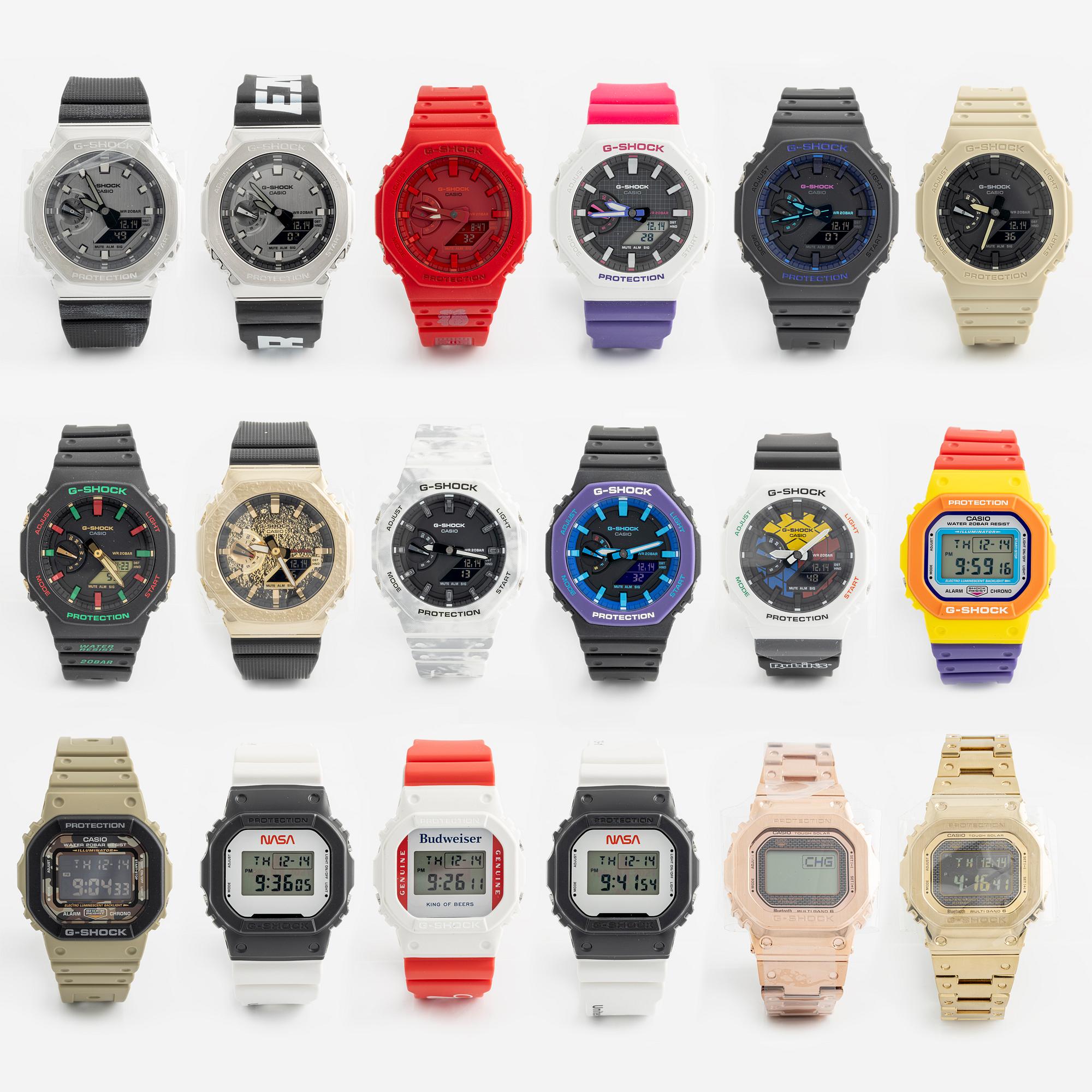Casio, G-Shock, samling, 18 st.
